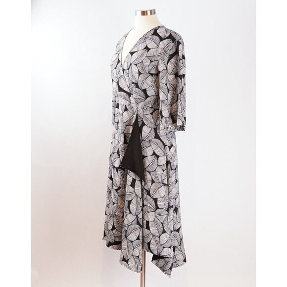 Natori Leaves of Paradise Asymmetrical Dress - Size 6 - EUC - Picture 2 of 8